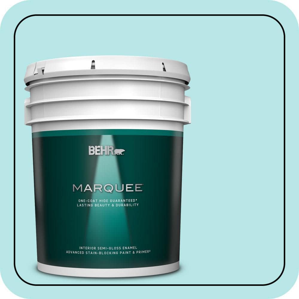 BEHR MARQUEE 5 gal. #500A-2 Refreshing Pool Semi-Gloss Enamel Interior Paint & Primer