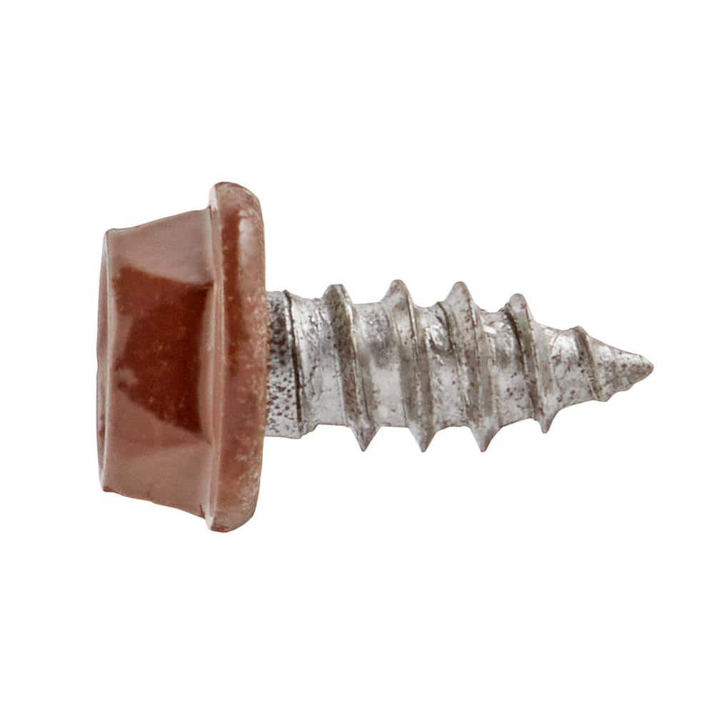 Everbilt #8 x 3/8 in. Brown Stainless Steel Hex Head Gutter Sheet Metal Screw (25-Pack) (3)