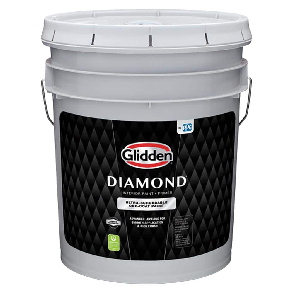 Glidden Diamond 5 Gal. Pure White Semi-Gloss Interior Paint and Primer