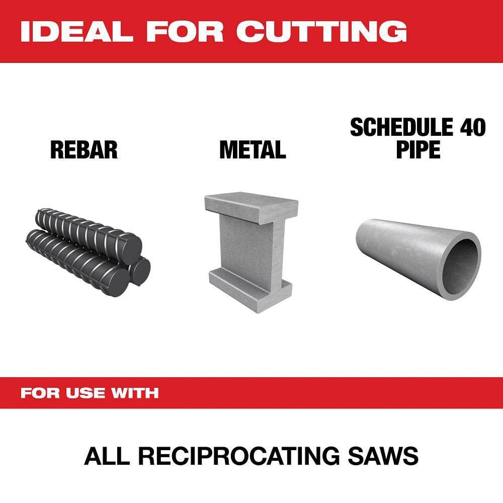 Milwaukee 12 in. 10 TPI TORCH Thick Metal Cutting SAWZALL Reciprocating Saw Blades (5-Pack) (2)