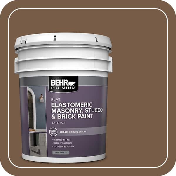 BEHR PREMIUM 5 gal. #N250-7 Mission Brown Elastomeric Masonry, Stucco and Brick Exterior Paint (2)