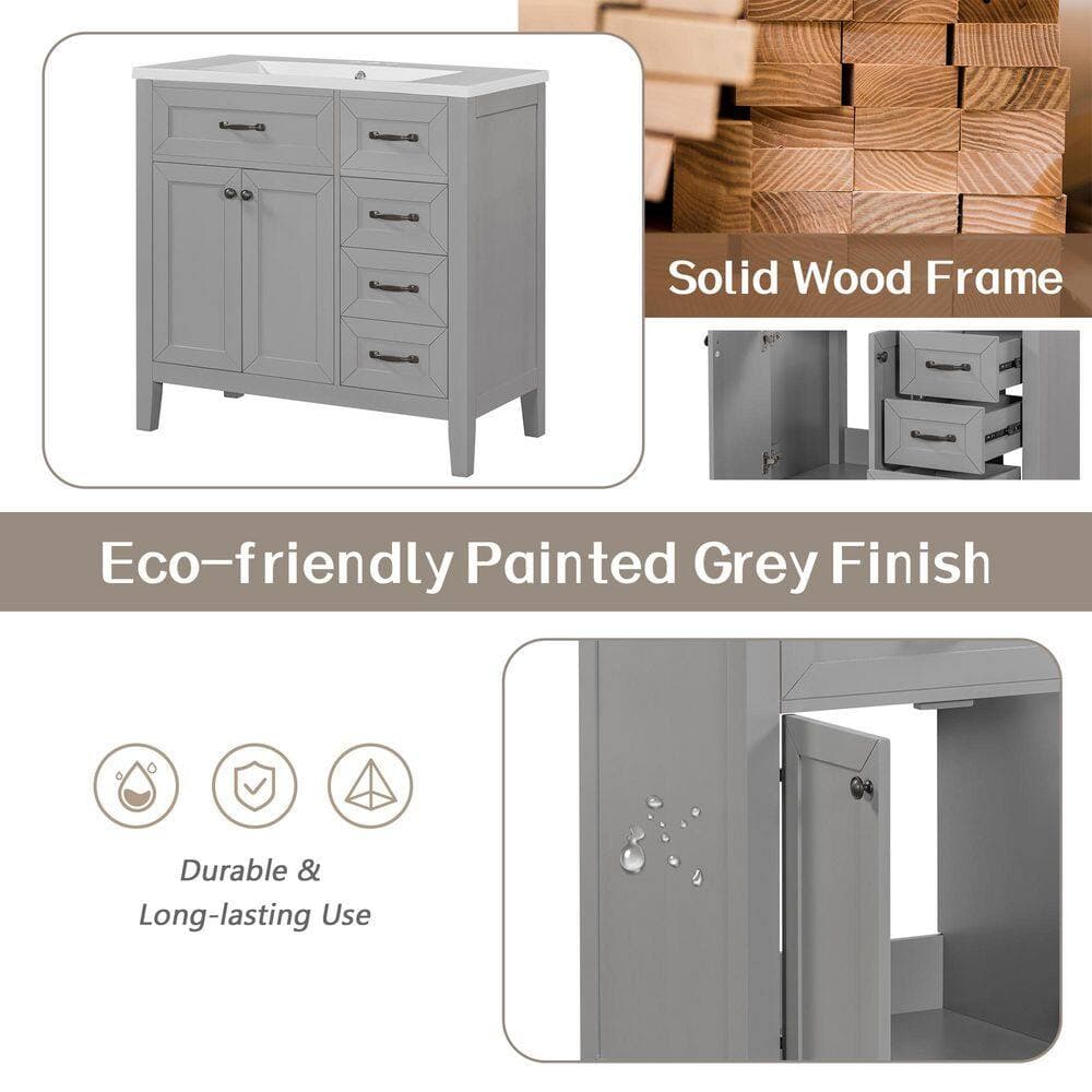 Unbranded Solid Frame Bath Vanity Cabinet without Top Unassembled (4)