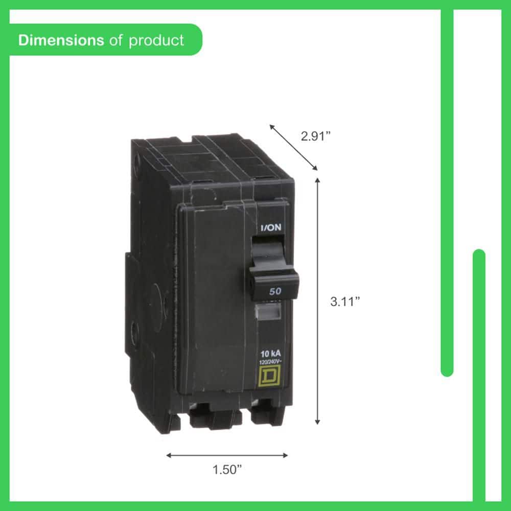 Square D QO 50-Amp 2-Pole Circuit Breaker (QO250CP) (4)