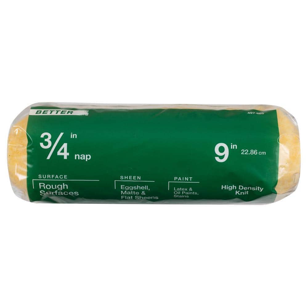 PRIVATE BRAND UNBRANDED 9 in. x 3/4 in. High-Density Yellow Knit Paint Roller Cover