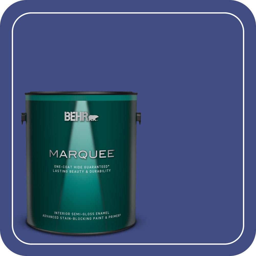 BEHR MARQUEE 1 gal. #MQ5-48 Boudoir Blue One-Coat Hide Semi-Gloss Enamel Interior Paint & Primer
