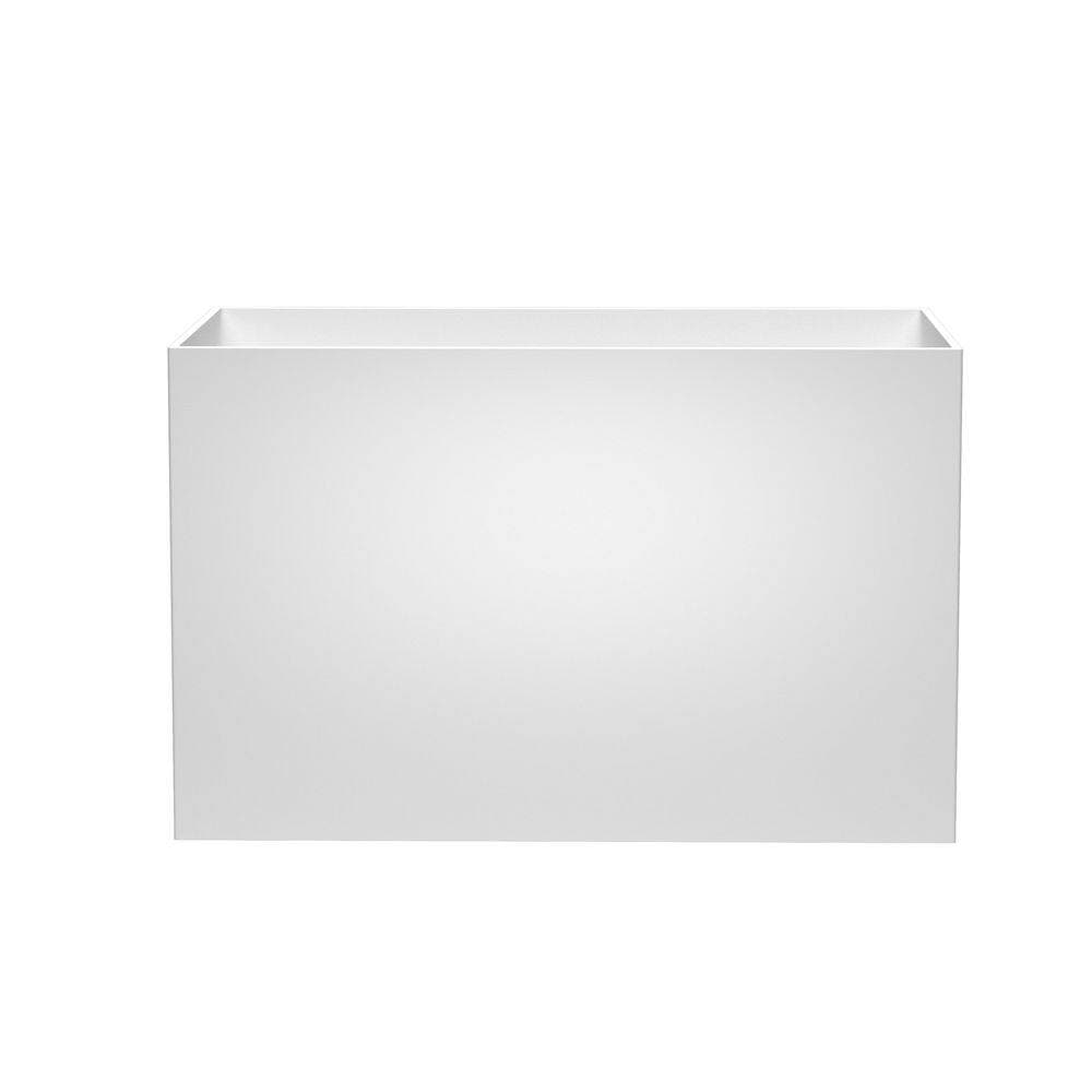 Xspracer Moray 47 in. x 26 in. Solid Surface Stone Resin Flat Bottom Rectangular Freestanding Soaking Bathtub in Matte White (3)