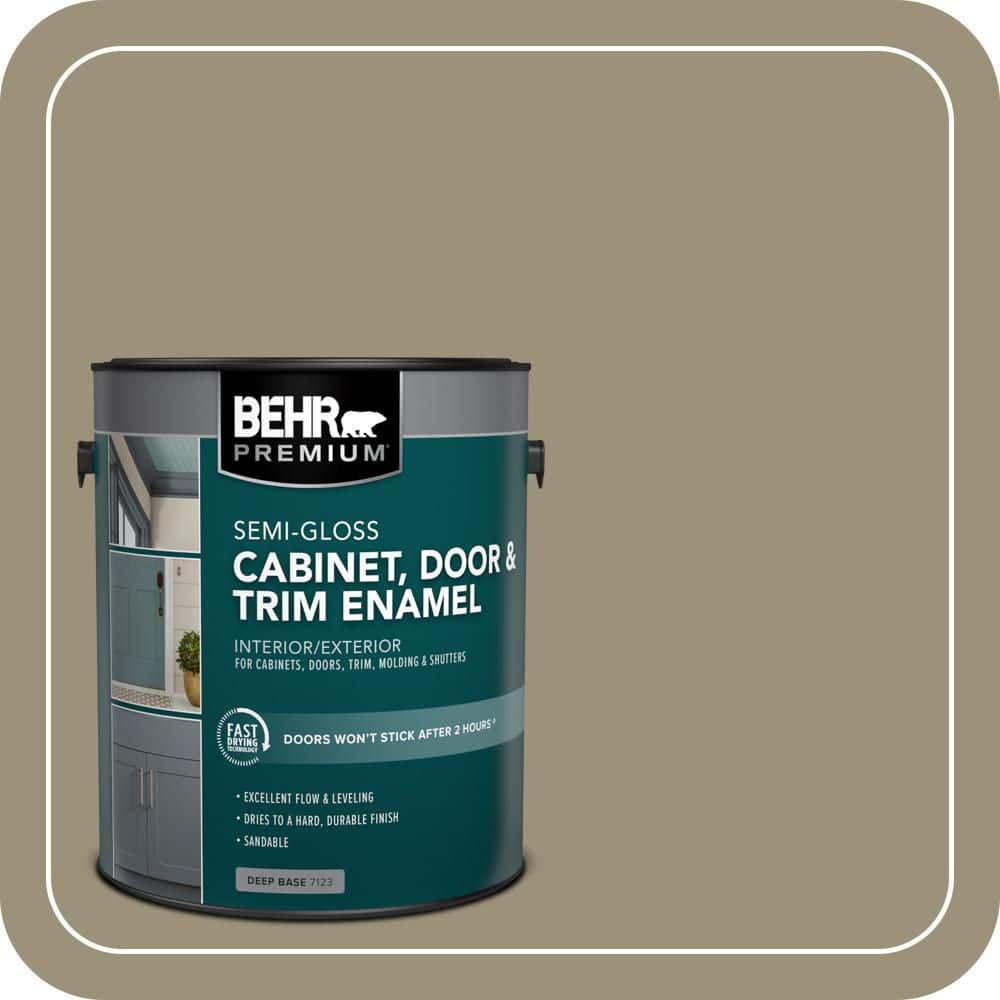 BEHR PREMIUM 1 gal. #N340-5 Grassy Savannah Semi-Gloss Enamel Interior/Exterior Cabinet, Door & Trim Paint
