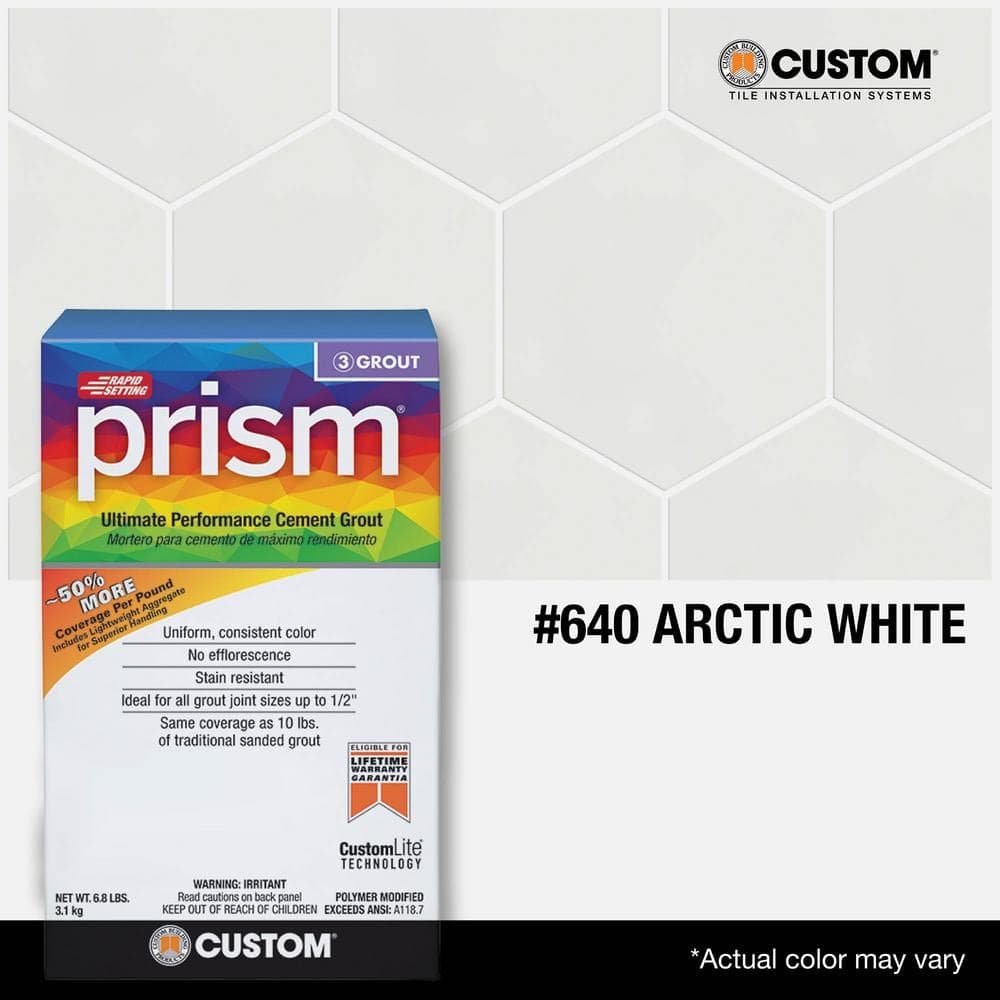 Custom Building Products Prism #640 Arctic White 17 lb. Ultimate Performance Rapid Setting Grout (3)
