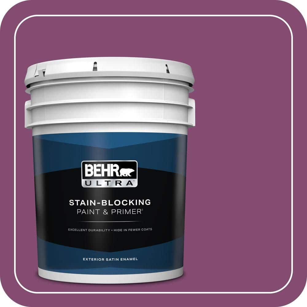 BEHR ULTRA 5 gal. #680B-7 Sugar Plum Satin Enamel Exterior Paint & Primer