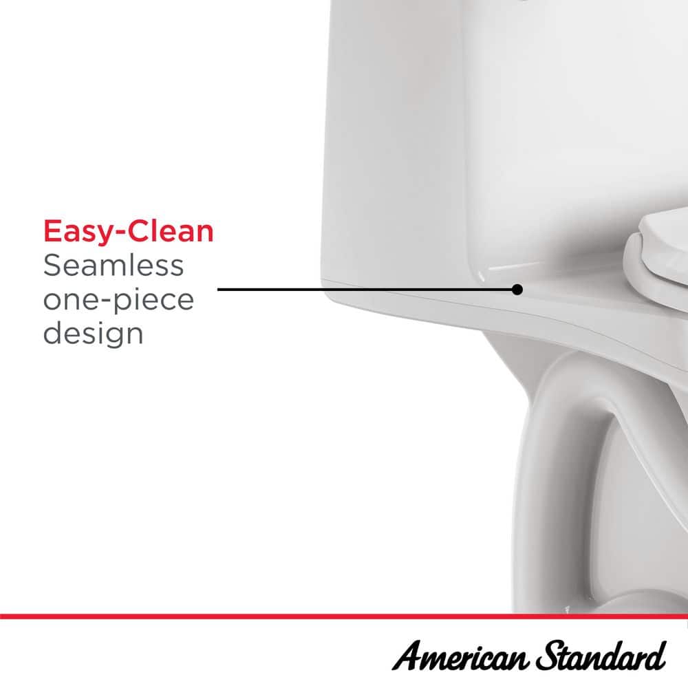 American Standard Compact Cadet 3 1-Piece 1.28 GPF Single Flush Elongated Chair Height Toilet in White (3)