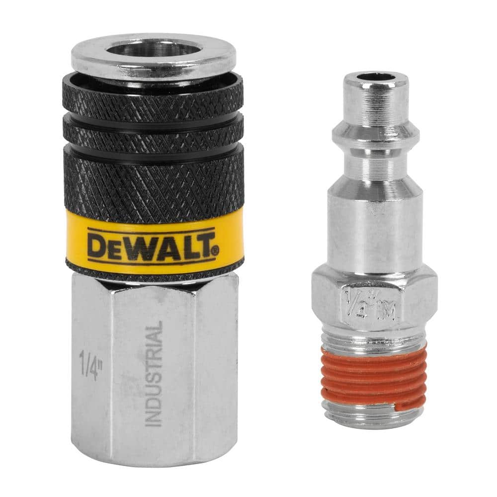 DEWALT 1/4 in. NPT Industrial Coupler and Plug, Includes: 1-Female Coupler and 1-Male Plug (1)