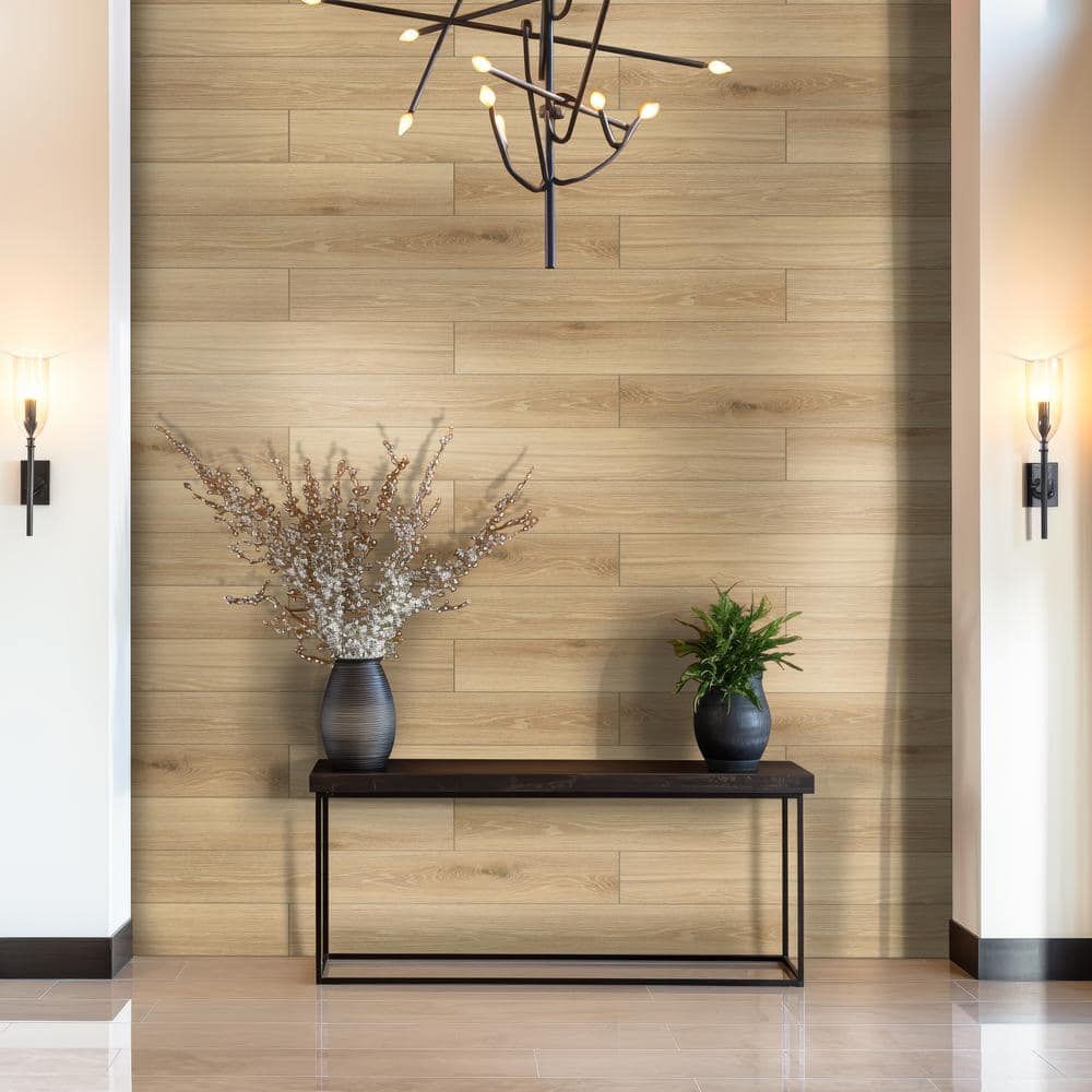 MSI Modena Natural Beige 9 in. x 47 in. Matte Porcelain Wood Look Floor and Wall Tile (3 sq. ft./Each) (4)