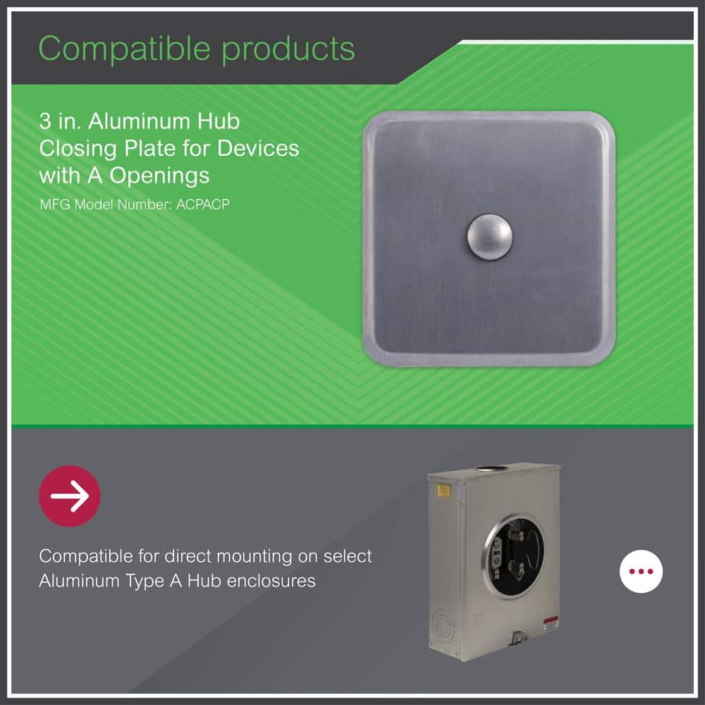 Square D 3 in. Aluminum Hub Closing Plate for Devices with A Openings (3)