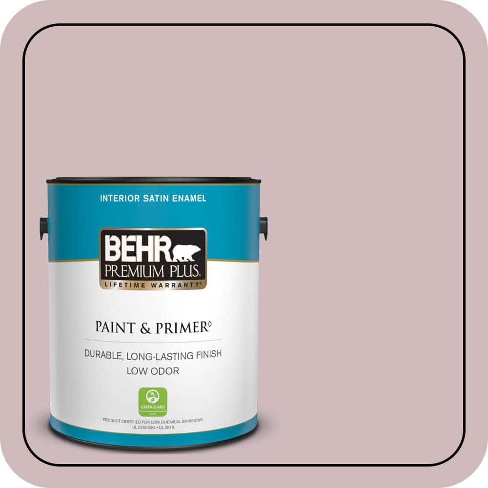 BEHR PREMIUM PLUS 1 gal. #N120-3 Mauve It Satin Enamel Low Odor Interior Paint & Primer