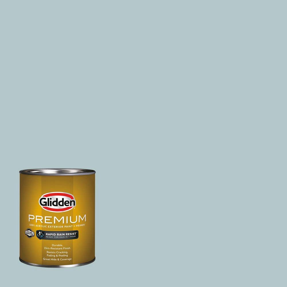Glidden Premium 1 qt. PPG1034-4 Misty Surf Satin Exterior Latex Paint