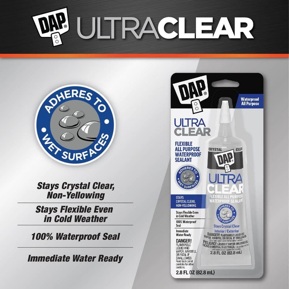 DAP Ultra Clear 2.8 oz. Crystal Clear All Purpose Waterproof Sealant (6-Pack) (2)