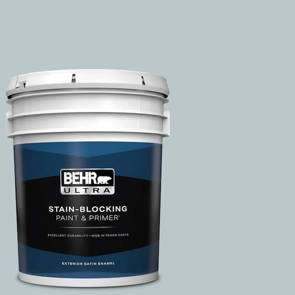 BEHR ULTRA 5 Gal. #N470-2A Dusted Blue Satin Enamel Exterior Paint and Primer (2)