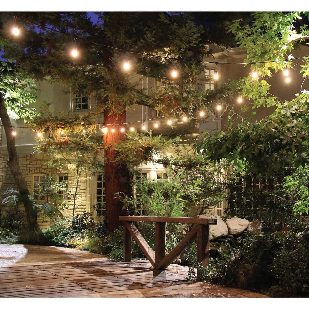 Hampton Bay 10-Light 20 ft. Outdoor Solar LED Edison Bulb String Light (4)