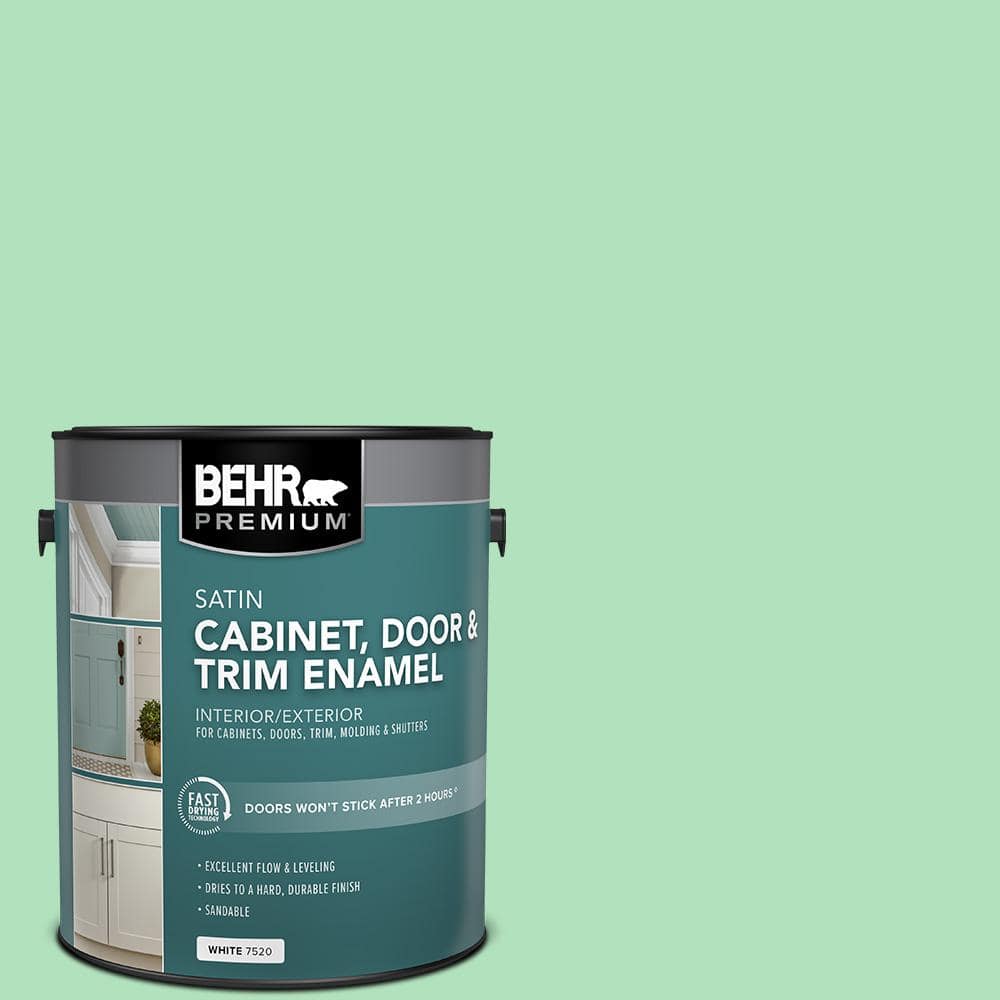 BEHR PREMIUM 1 gal. #P400-3 Folk Tale Satin Enamel Interior/Exterior Cabinet, Door & Trim Paint (2)