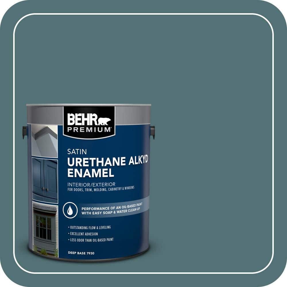 BEHR PREMIUM 1 gal. Home Decorators Collection #HDC-CL-22 Sophisticated Teal Urethane Alkyd Satin Enamel Interior/Exterior Paint