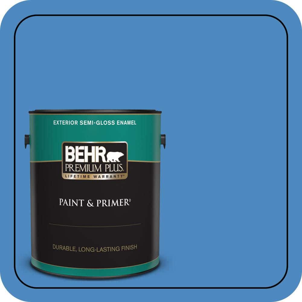 BEHR PREMIUM PLUS 1 gal. #P520-5 Boat House Semi-Gloss Enamel Exterior Paint & Primer