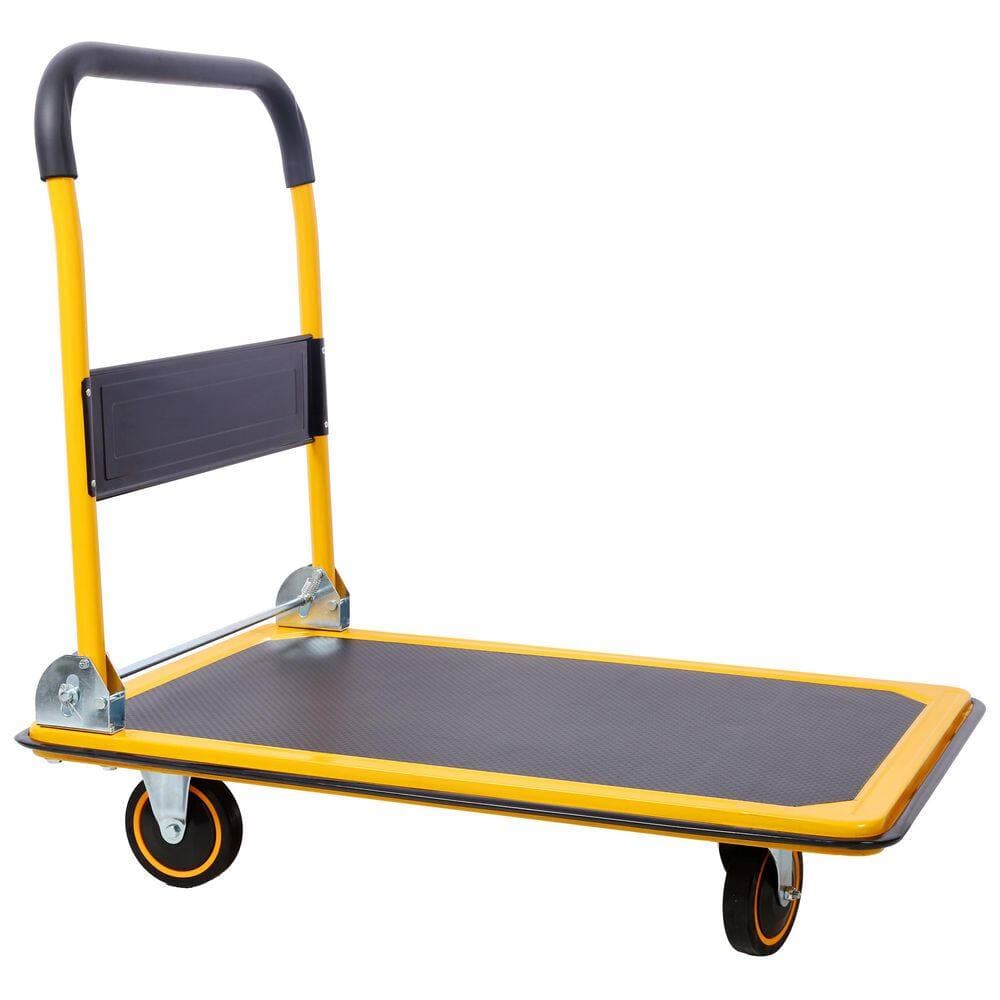Lycvki 330 lb. Hand Truck Push Dolly in Black and Yellow (3)
