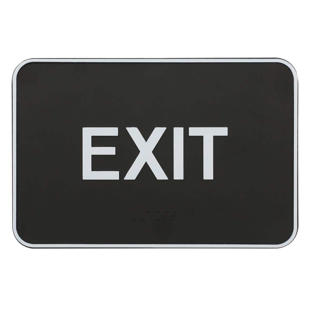 Everbilt 6 in. x 9 in. ADA Adhesive Exit Sign with Braille (3)