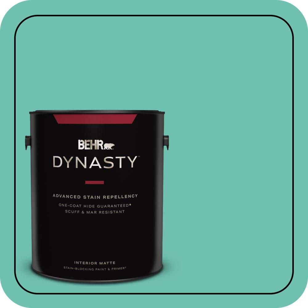 BEHR DYNASTY 1 gal. #P440-4 March Aquamarine One-Coat Hide Matte Interior Stain-Blocking Paint & Primer