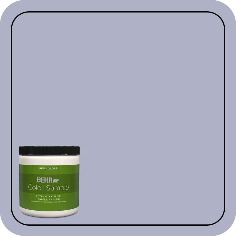 BEHR PREMIUM PLUS 8 oz. #S560-3 Noble Purple Semi-Gloss Interior/Exterior Paint & Primer Color Sample