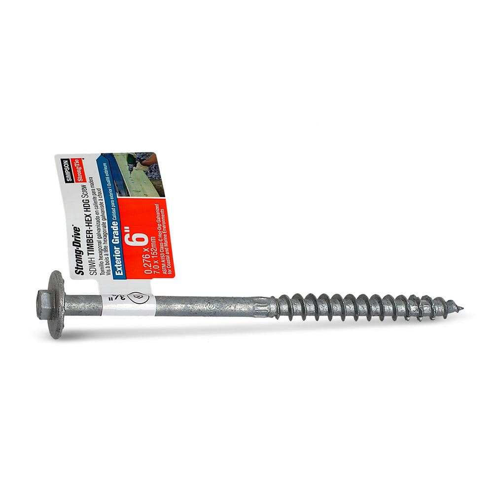 Simpson Strong-Tie 0.276 in. x 6 in. Strong-Drive SDWH Timber-Hex HDG Wood Screw