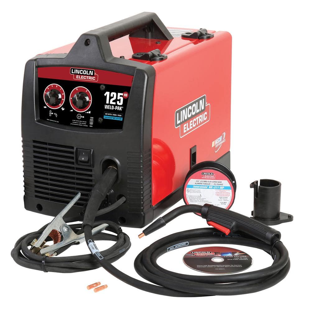 Lincoln Electric 125 Amp 115-Volt Weld-Pak 125 HD Flux-Cored Wire Welder Kit with .035 in. Flux-Core Welding Wire (1 lb. Spool)