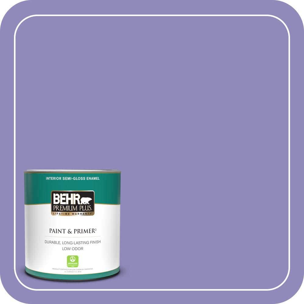 BEHR PREMIUM PLUS 1 qt. #630B-6 Butterfly Garden Semi-Gloss Enamel Low Odor Interior Paint & Primer