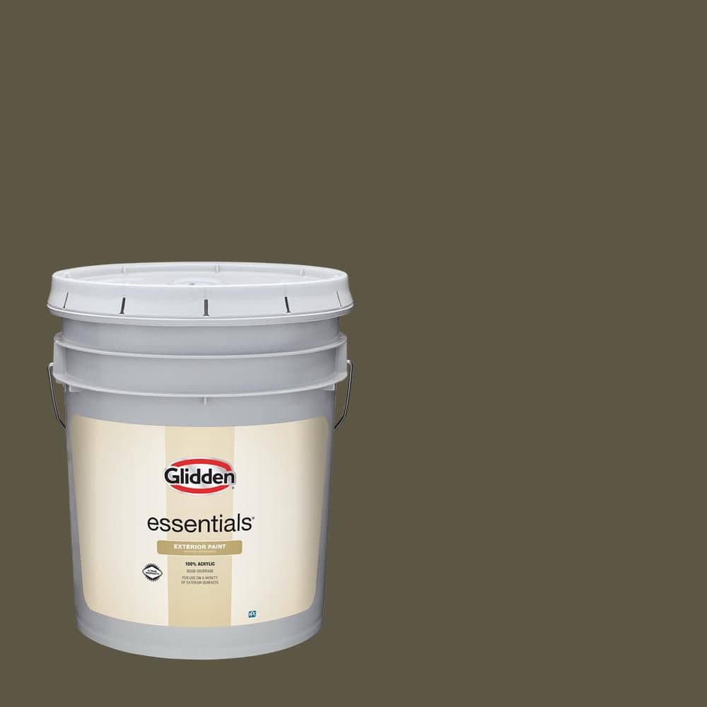 Glidden Essentials 5 gal. PPG1028-7 Walnut Grove Flat Exterior Paint
