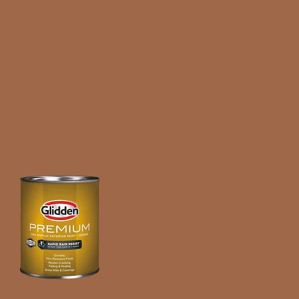 Glidden Premium 1 qt. #PPG1069-6 Foxfire Brown Satin Exterior Latex Paint (2)