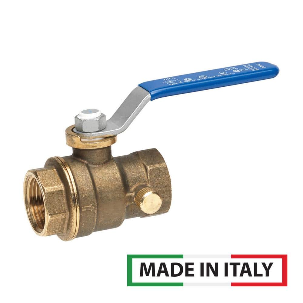Everbilt 3/4 in. FIP x 3/4 in. FIP Full Port Lead Free Brass Ball Valve with Drain (1)