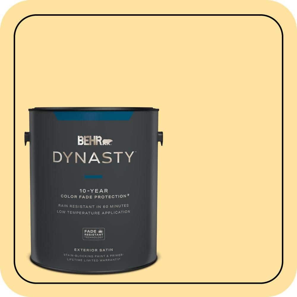 BEHR DYNASTY 1 gal. #P280-3 Polka Dot Skirt Satin Enamel Exterior Stain-Blocking Paint & Primer