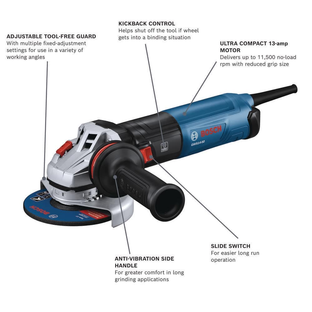 Bosch 13 Amp Corded 5 in. Variable Speed Angle Grinder (3)
