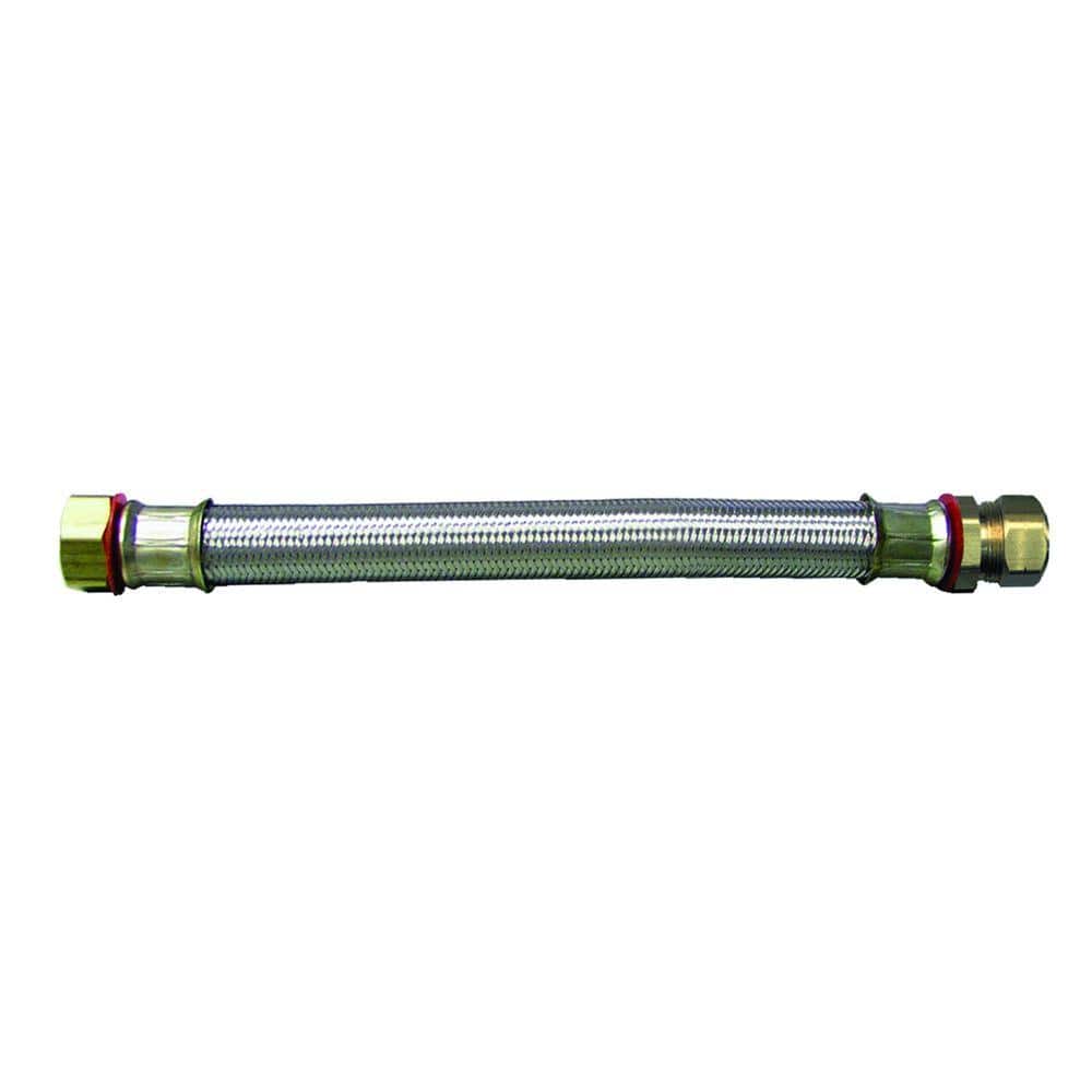 Everbilt 3/4 in. FIP 7/8 in. Compression 18 in. Stainless Steel Water Heater Supply Line