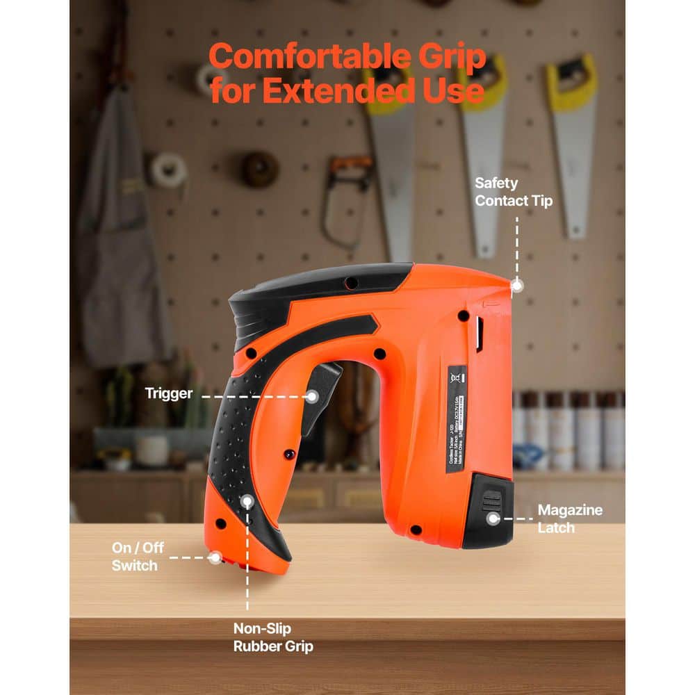 SKYSHALO Cordless Brad Nailer, 2-in-1 18 Gauge Nail and Staple Gun, Battery Powered with 1000 Staples and Nails, Non-Slip Grip (2)