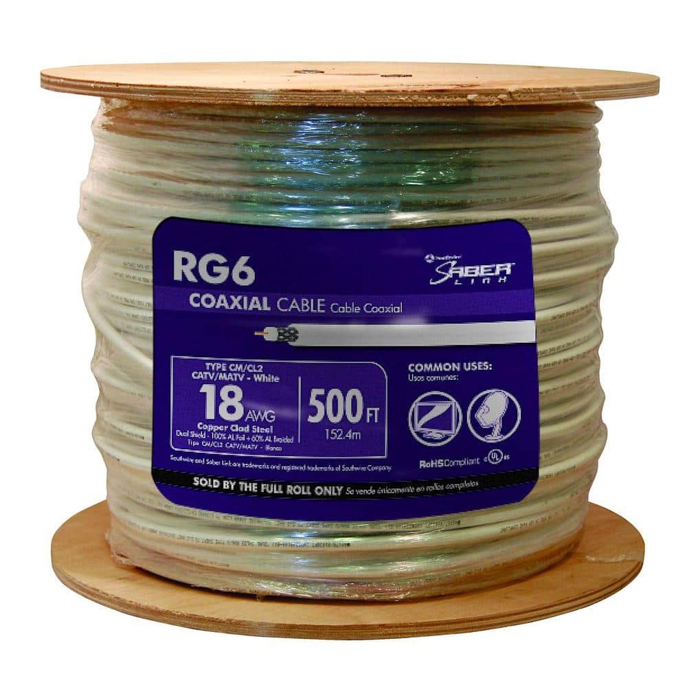 Southwire 18 RG6 Dual Shield CU CATV CM/CL2 Coaxial Cable