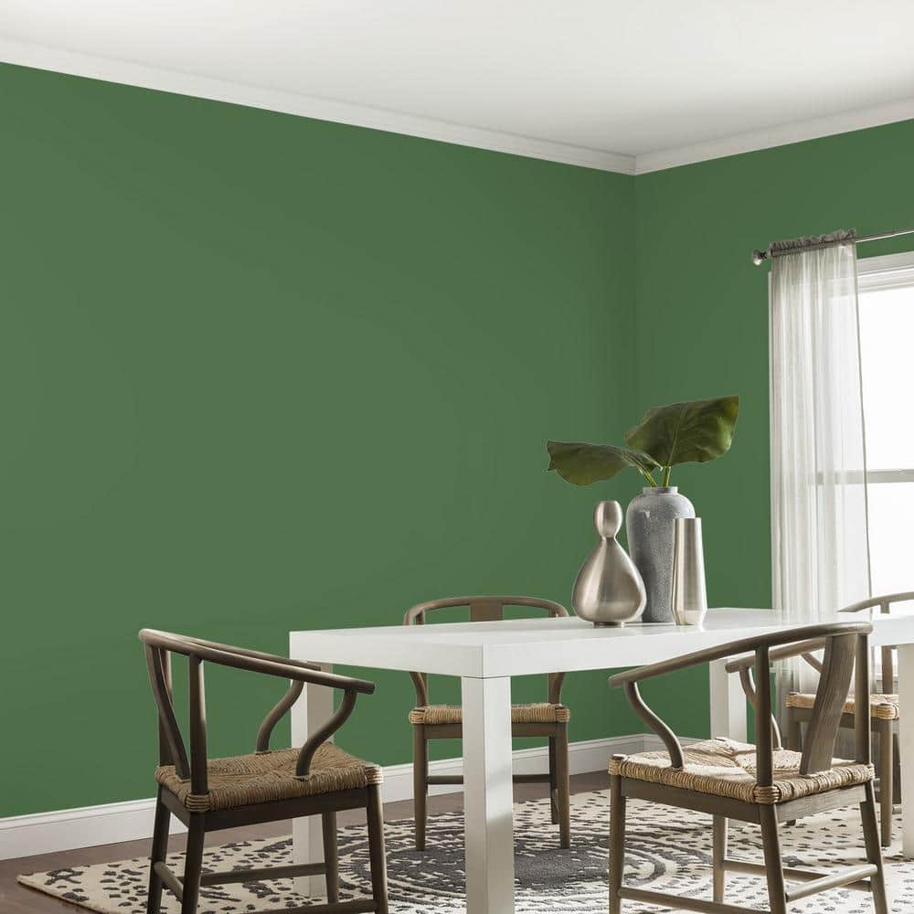 Glidden Diamond 1 qt. PPG1131-7 Clover Leaf Satin Interior Paint with Primer (4)