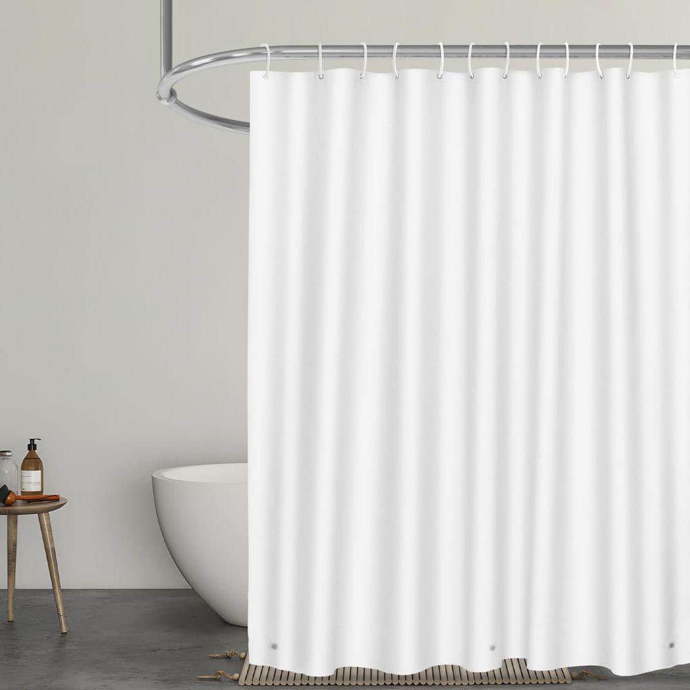 RAY STAR Raystar PEVA 70 in. x 72 in White Waterproof Shower Curtain Liner Shower Liner with 3 Magnetic Weights and 12 Hooks