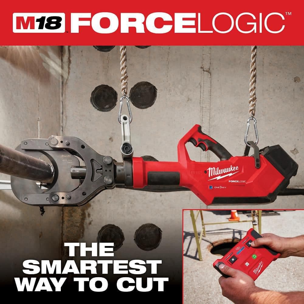 Milwaukee M18 18V Lithium-Ion Brushless Cordless FORCE LOGIC 5 in. Underground Cable Cutter w/Wireless Remote (3)