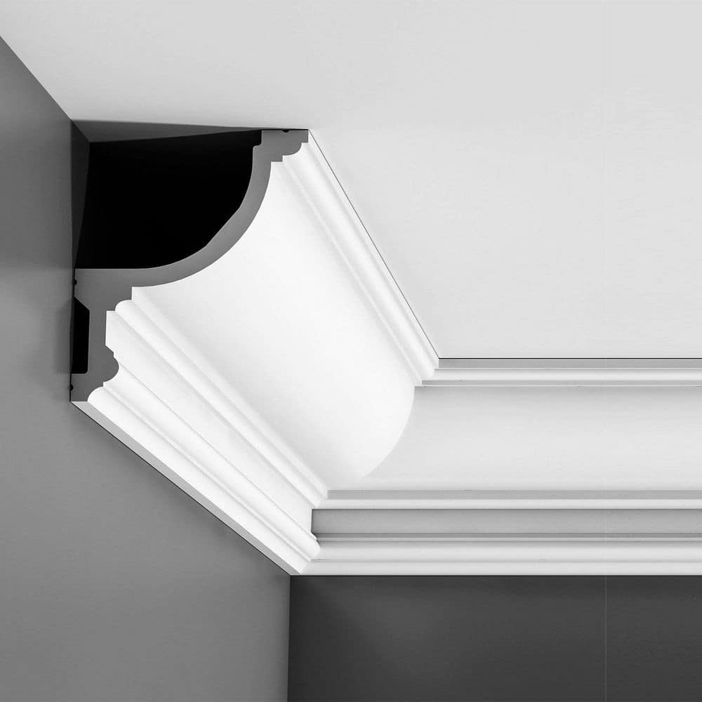 ORAC DECOR 4-7/8 in. x 5-7/8 in. x 78-3/4 in. Primed White Plain Polyurethane Crown Moulding (3)