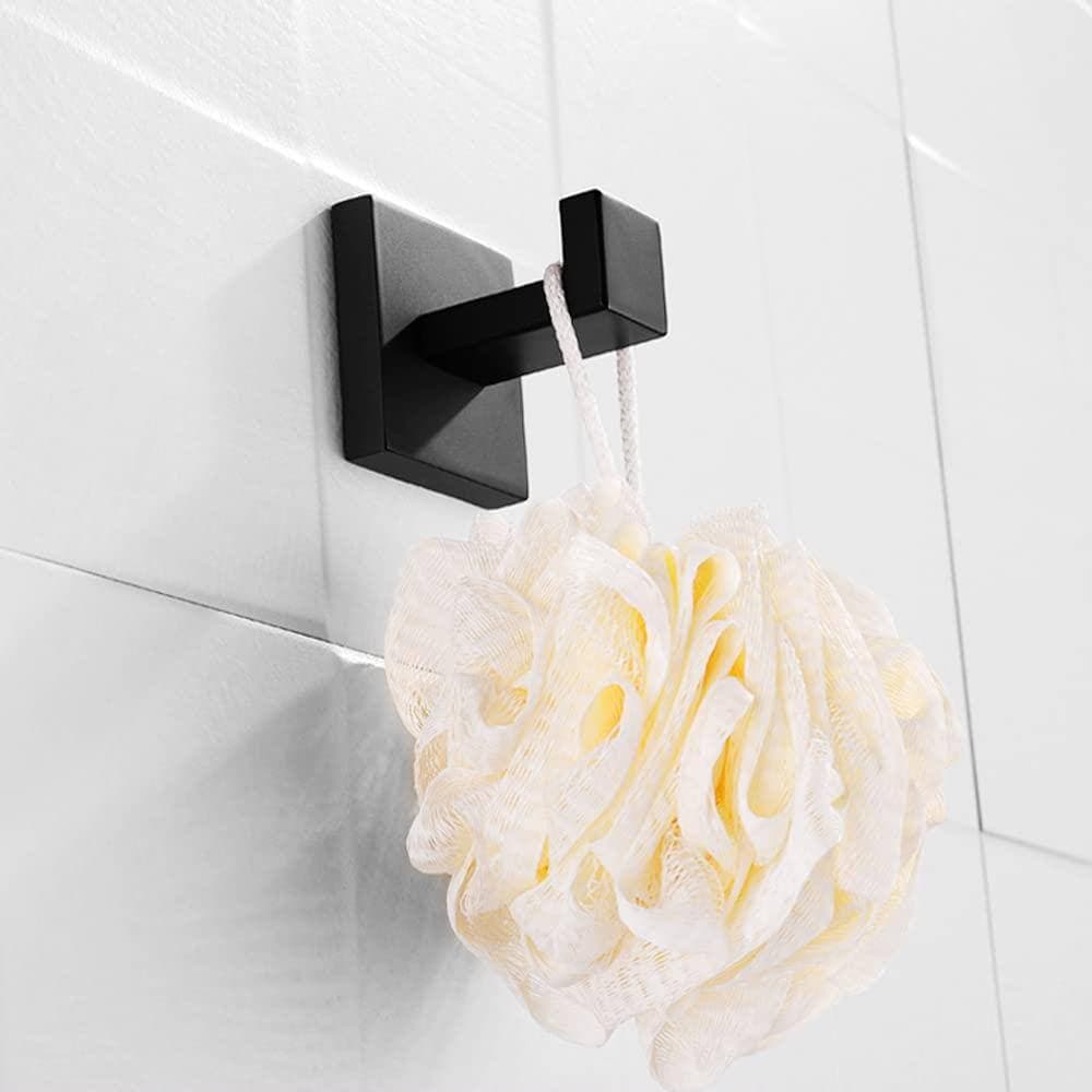 Unbranded Matte Black Wall Mount Coat and Towel Hooks with Screws and Anchors, 4-Pack for Bathroom, Kitchen and More (2)