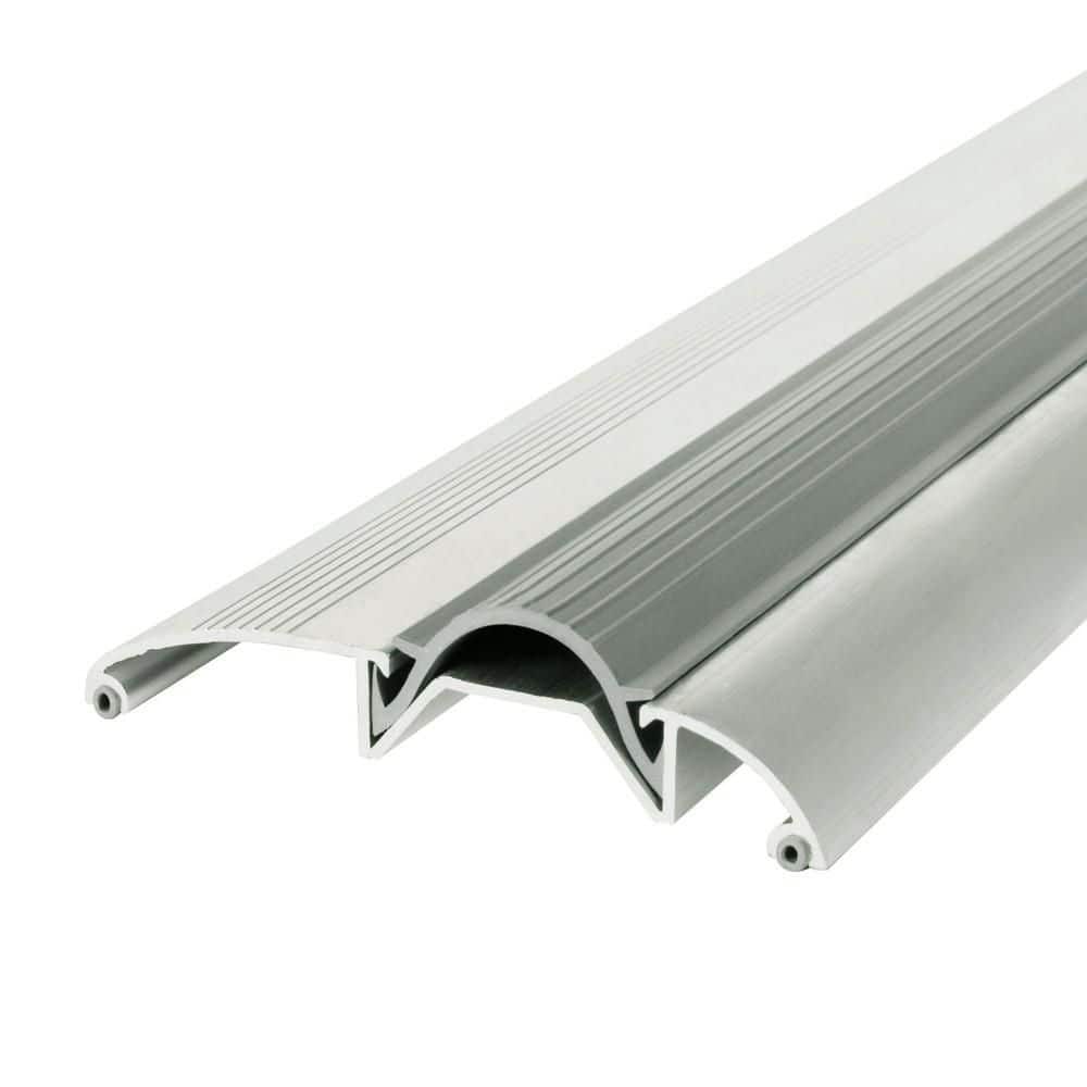 M-D Building Products 3-3/8 in. x 3/4 in. x 36 in. Silver Aluminum and Vinyl Low-Profile Threshold (4)