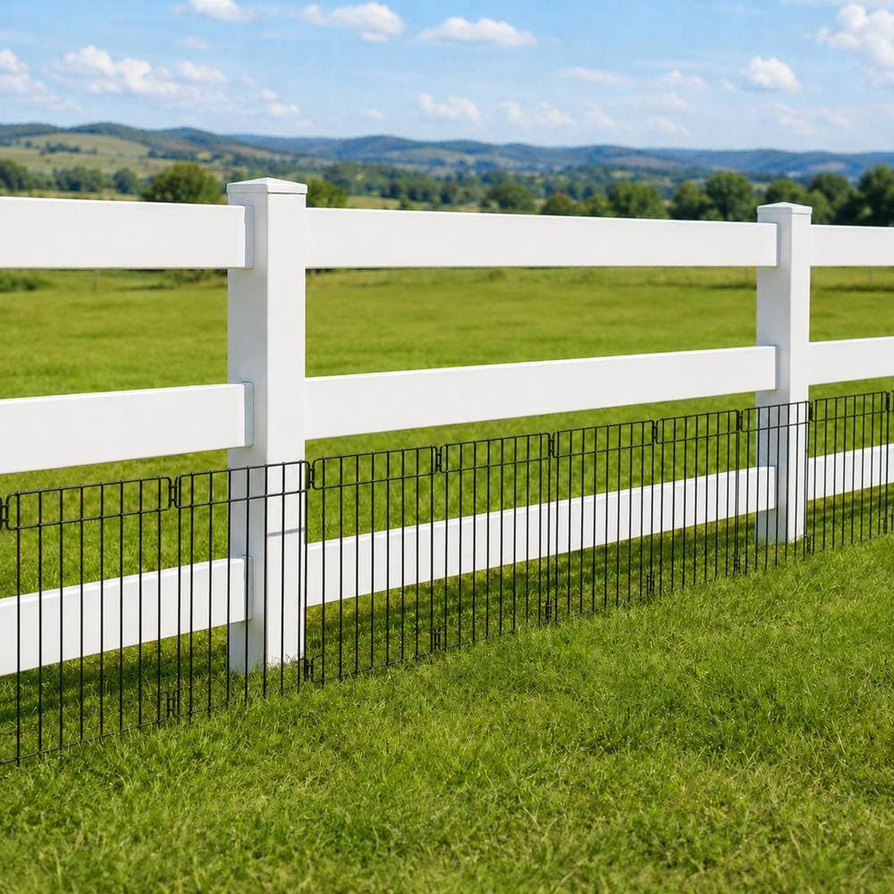 Unbranded 16.81 in H x 10.3 ft L Black Metal No Dig Decorative Garden Fence Border Edging Animal Barrier 10 Pack (2)