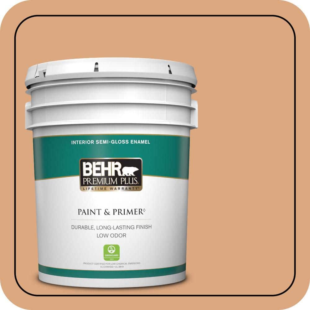 BEHR PREMIUM PLUS 5 gal. #PMD-97 Eastern Spice Semi-Gloss Enamel Low Odor Interior Paint & Primer