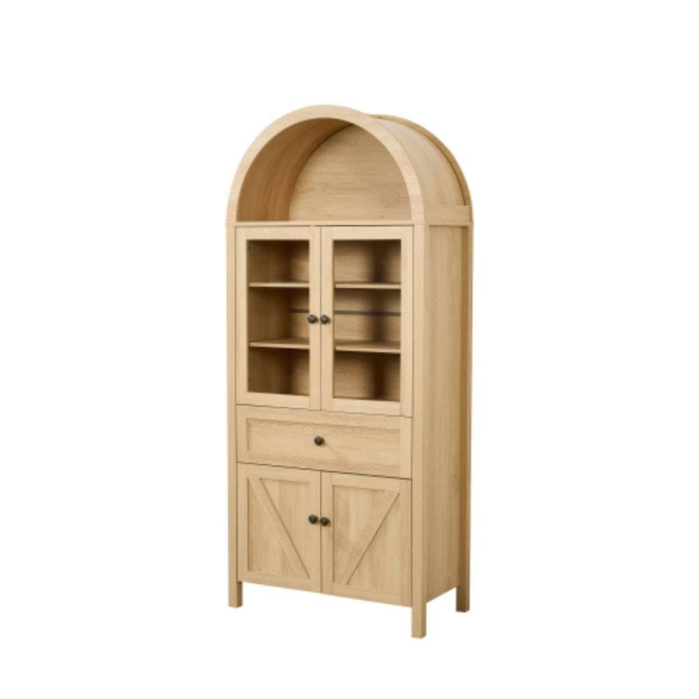 Unbranded 31.5 in. W x 15.75 in. D x 71.65 in. H Bathroom Brown Linen Cabinet