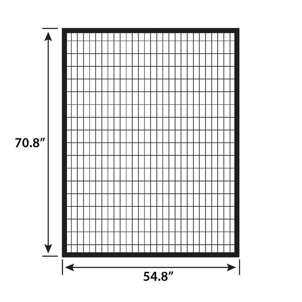 FORGERIGHT Deco Grid 6 ft. H x 5 ft. W Black Steel Fence Gate (2)